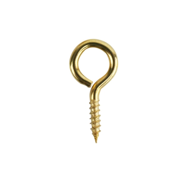 Screw Eyes 40mm Brass Plated PK4