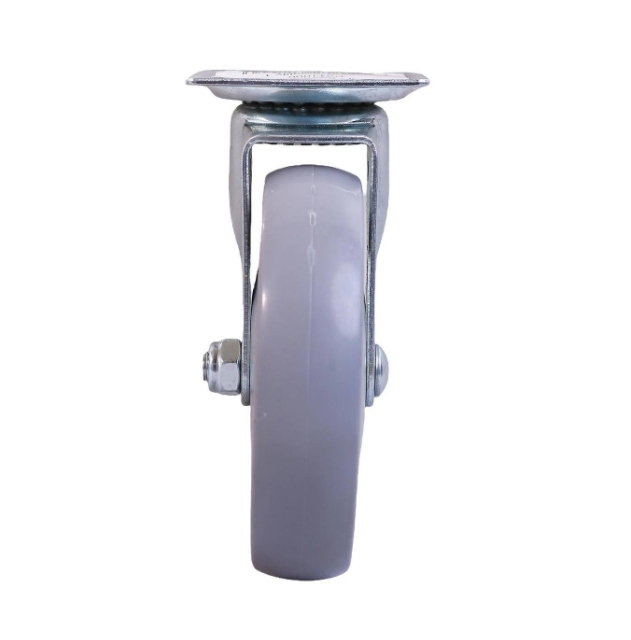 Castor - Swivel Plate Grey TPR 100mm