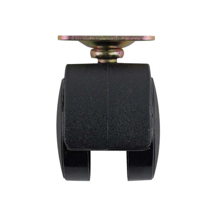 Castor Swivel Plate 40mm Black Hooded Twin Whl PK2