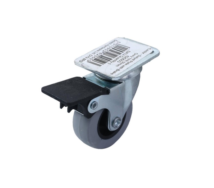 Castor Grey TPR Swiv/Plate Brake 50mm