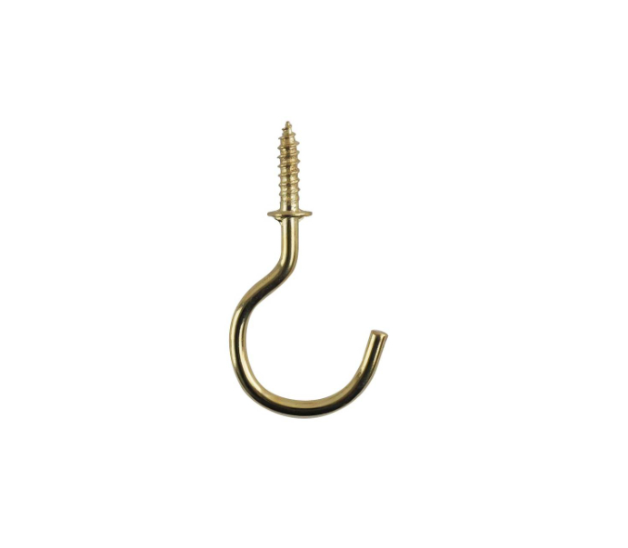 Cups Hooks Shouldered 30mm Brass Plated PK15