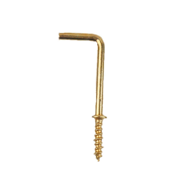 Cup Hooks Shouldered Square 25mm Brass Plated PK10