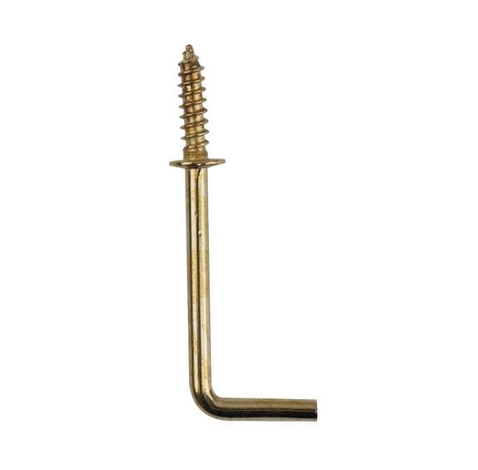 Cup Hooks - Square 32mm Brass Plated PK10