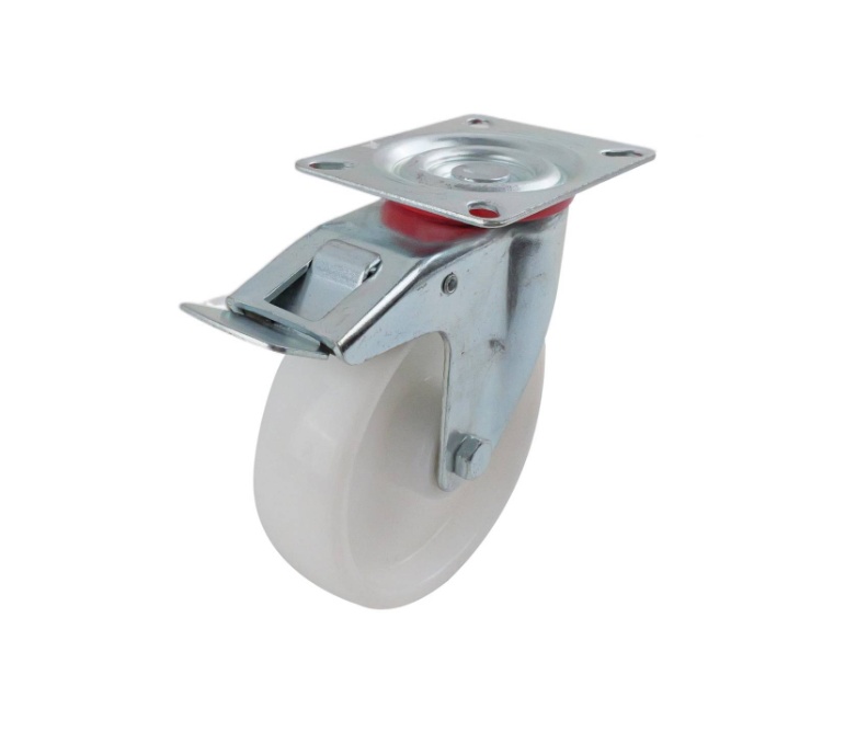 Castor White Polypropylene Swiv/Plate 75mm