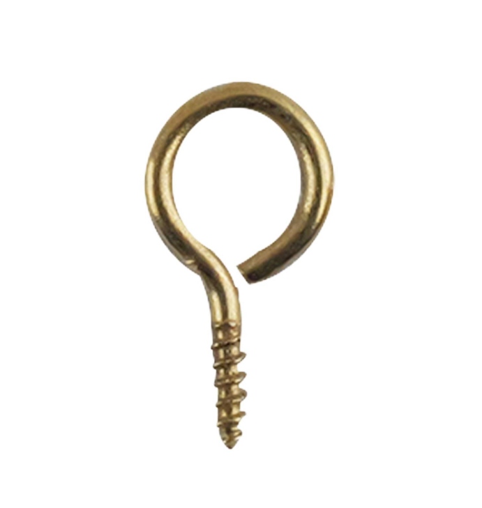 Screw Eyes 15mm Brass Plated PK30
