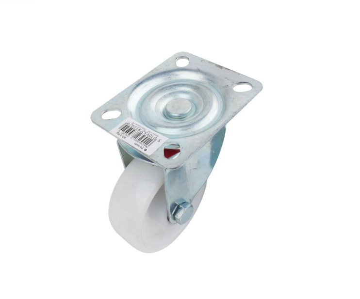 White Nylon Swivel castor, 75mm, 70kg
