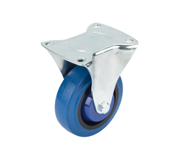 - Heavy Duty Castor Blue Rubber Rigid 100mm, 120kg