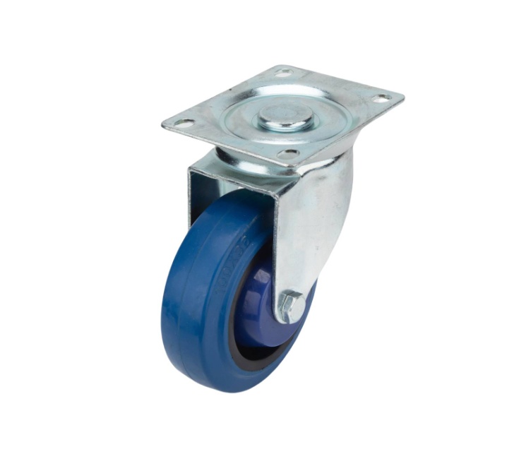 - Heavy Duty Castor Blue Rubber Swivel 100mm, 120kg