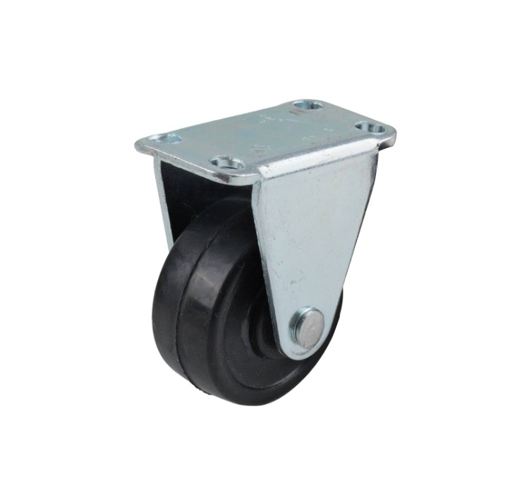 BLACK HEAVY DUTY RIGID RUBBER WHEEL 40MM