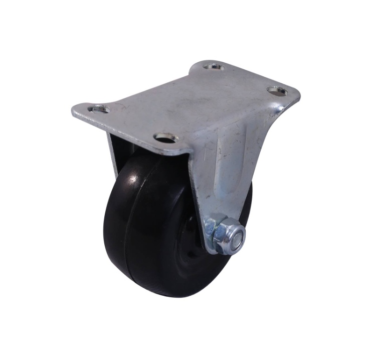 BLACK HEAVY DUTY RIGID RUBBER WHEEL 51MM