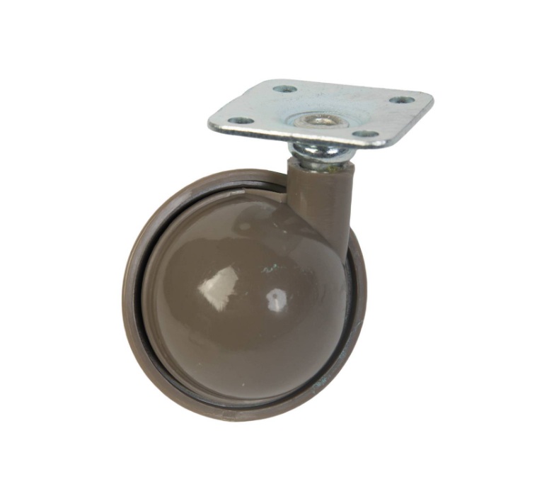 BEIGE NYLON SWIVEL BALL CASTORS PLATE FIX PK 4