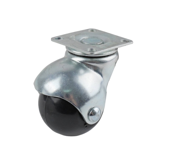 Black Polypropylene swivel ball wheel 40mm, top plate size:35x35mm, chrome plated, 40kg