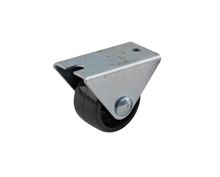 Black Nylon fixed wheel 25mm, zinc plated fixture, 25kg