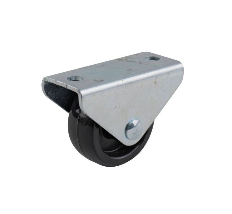 Black Nylon fixed wheel 30mm, zinc plated fixture, 30kg