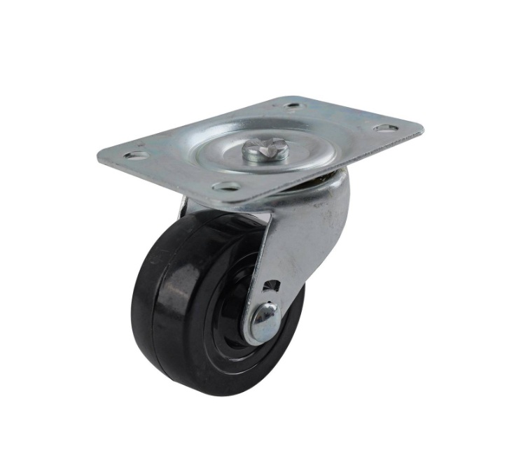 Castor Black Rubber Swiv/Plate 63mm