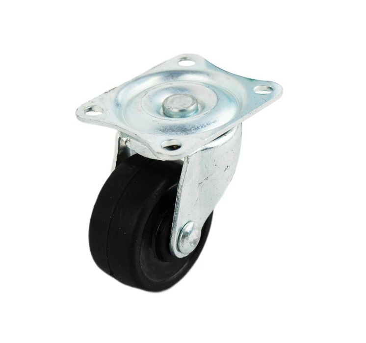 Castor Black Rubber Swiv/Plate 38mm