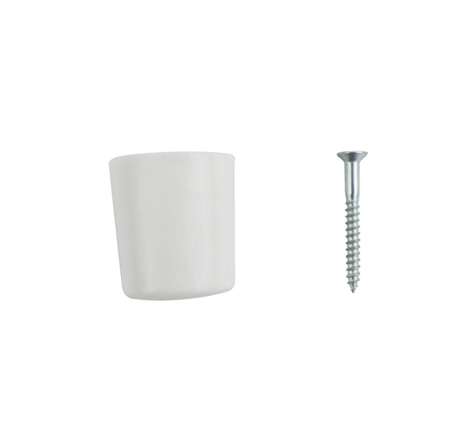 WHITE CONCLEALED DOOR STOP 2PK