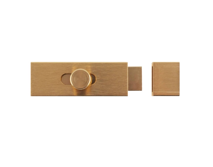 Modern Wide Door Bolt 75mm Brushed Brass PK1