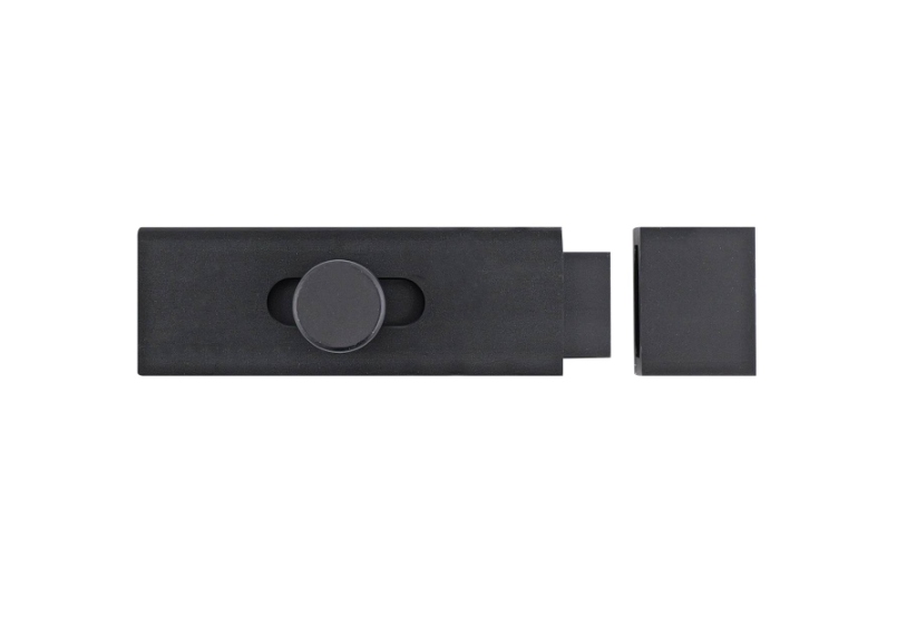 Modern Wide Door Bolt 75mm Black PK1