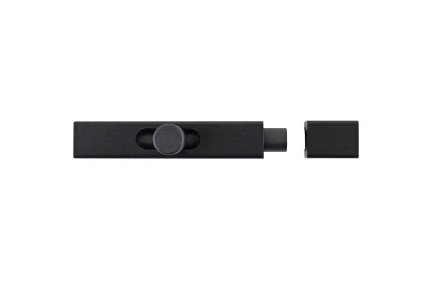 Modern Thin Door Bolt 75mm Black PK1