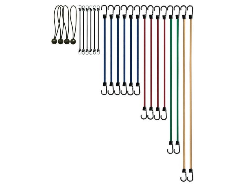General Grade Bungee Cord Assortment �C 6 Sizes, 24-Pack,