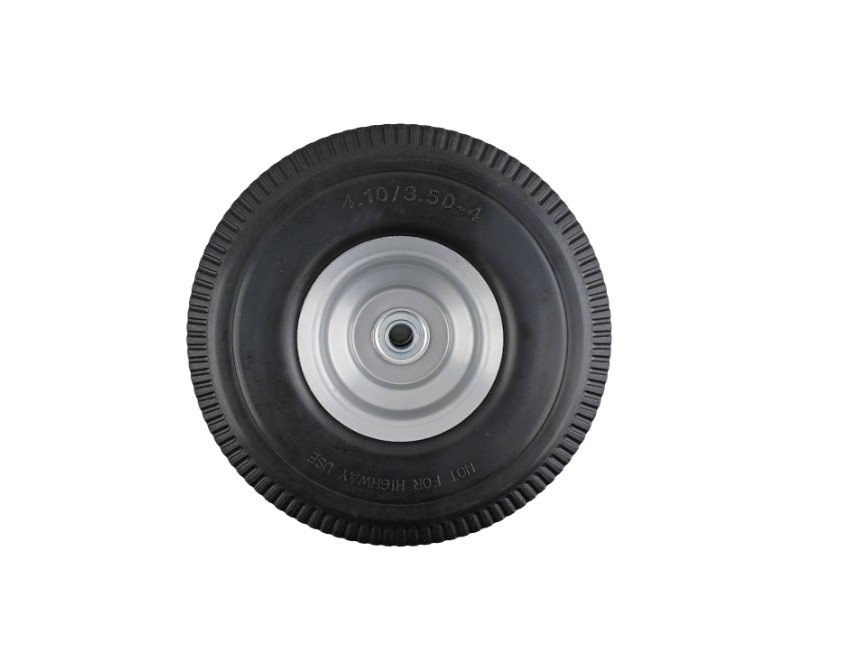 10-Inch Flat Free Tire, 3-Inch Sawtooth Tread, 5/8-Inch Bore Offset Axle