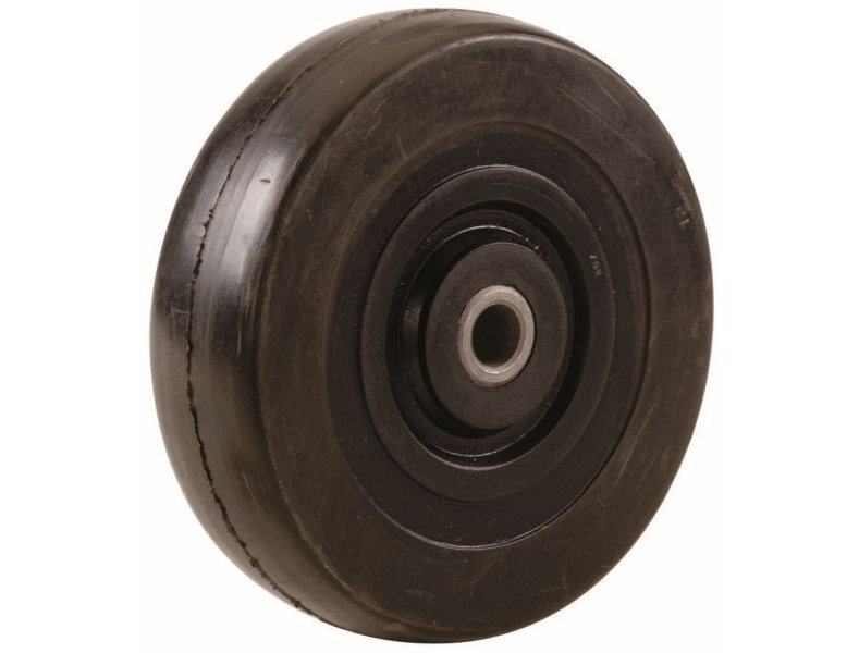 10-Inch Hand Truck Replacement Wheel, Solid Rubber, 2-1/2-Inch Ribbed Tread, 5/8-Inch Bore Offset Axle