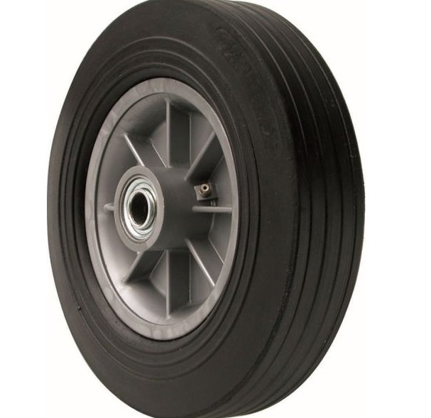 12-Inch Hand Truck Replacement Wheel, Solid Rubber, 2-5/8-Inch Ribbed Tread, 3/4-Inch Bore Centered Axle