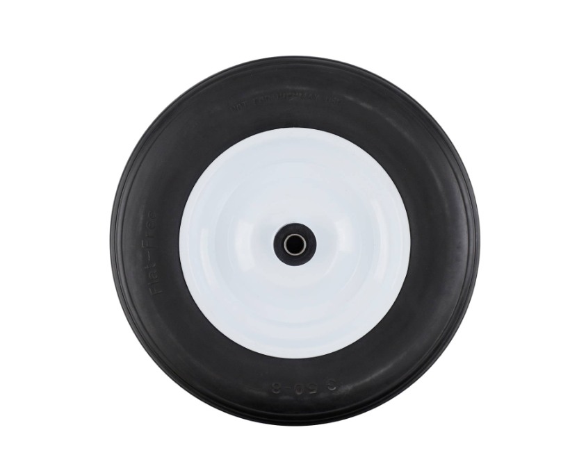 14-Inch Flat Free Tire, 3-Inch Ribbed Tread, Universal Fit with Spacers and Bushings