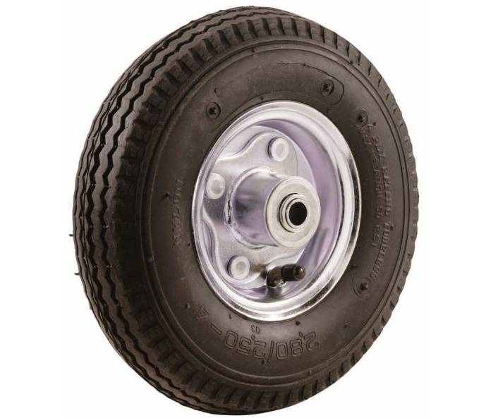 4.10��10-Inch Pneumatic Replacement Tire, 10-Inch, Sawtooth Tread, 3-1/2-Inch Offset Hub, 5/8-Inch Axle Diameter, Ball Bearings