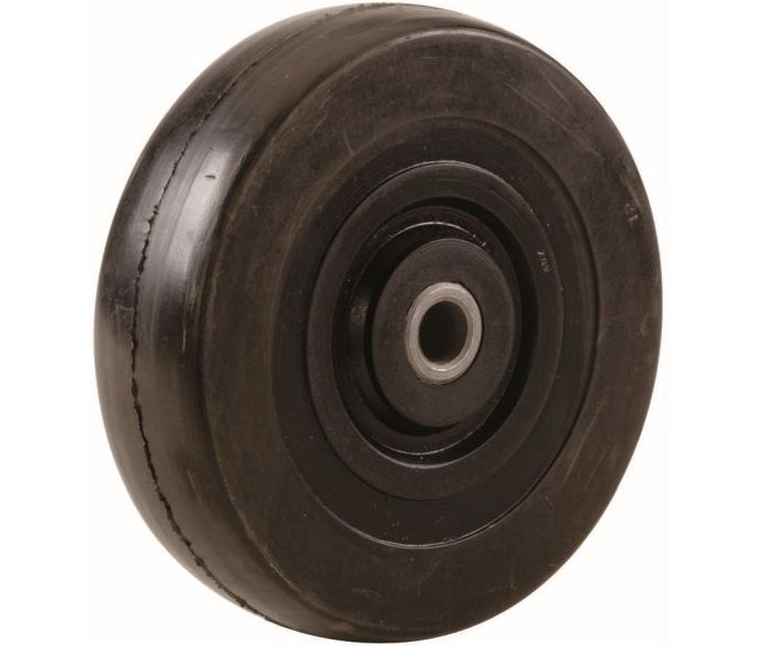 8-Inch Hand Truck Replacement Wheel, Solid Rubber, 2-1/2-Inch Ribbed Tread, 5/8-Inch Bore Offset Axle