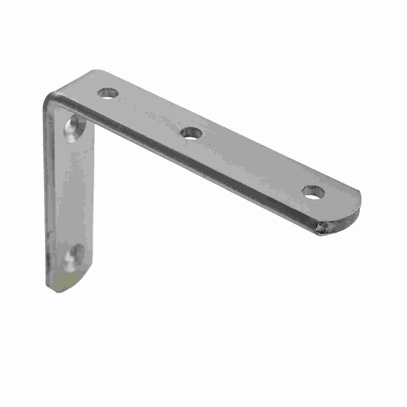 BRACKET ANGLE H/DUTY CARINYA 100X125X25X6MM SATIN CHROME