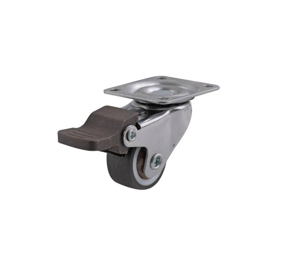 25MM GREY RUBBER DOUBLE BALL BEARING SWIVEL W