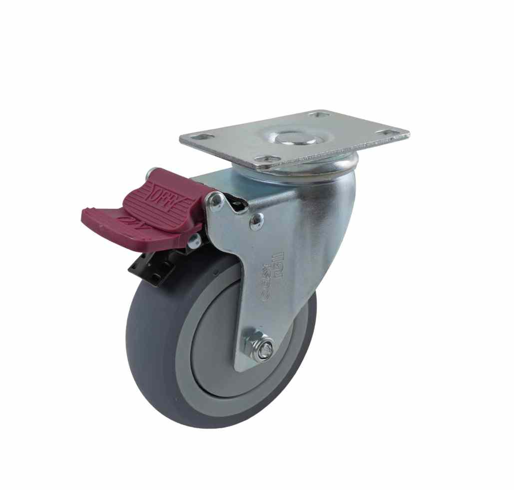 100MM GREY RUBBER SWIVEL PLATE