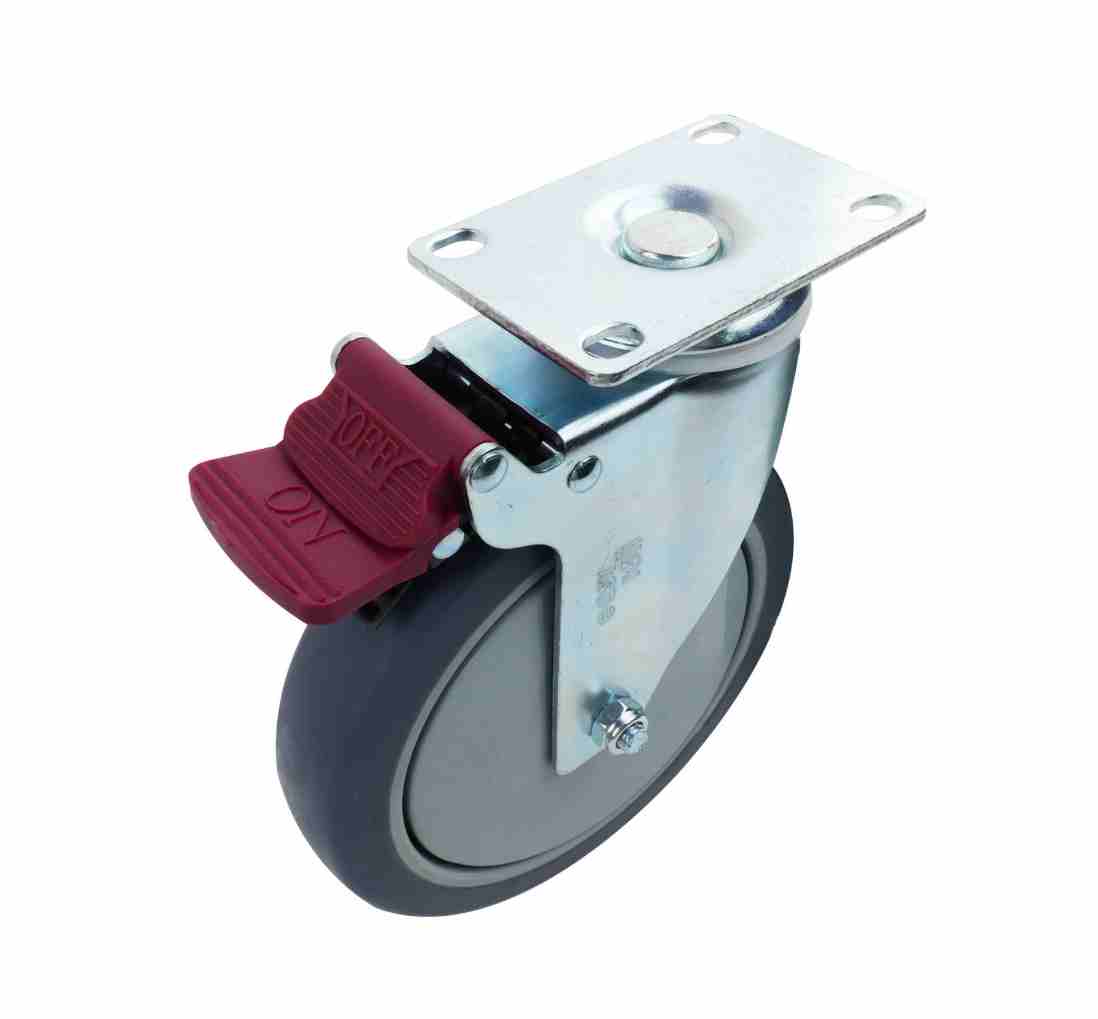 150MM GREY RUBBER SWIVEL PLATE