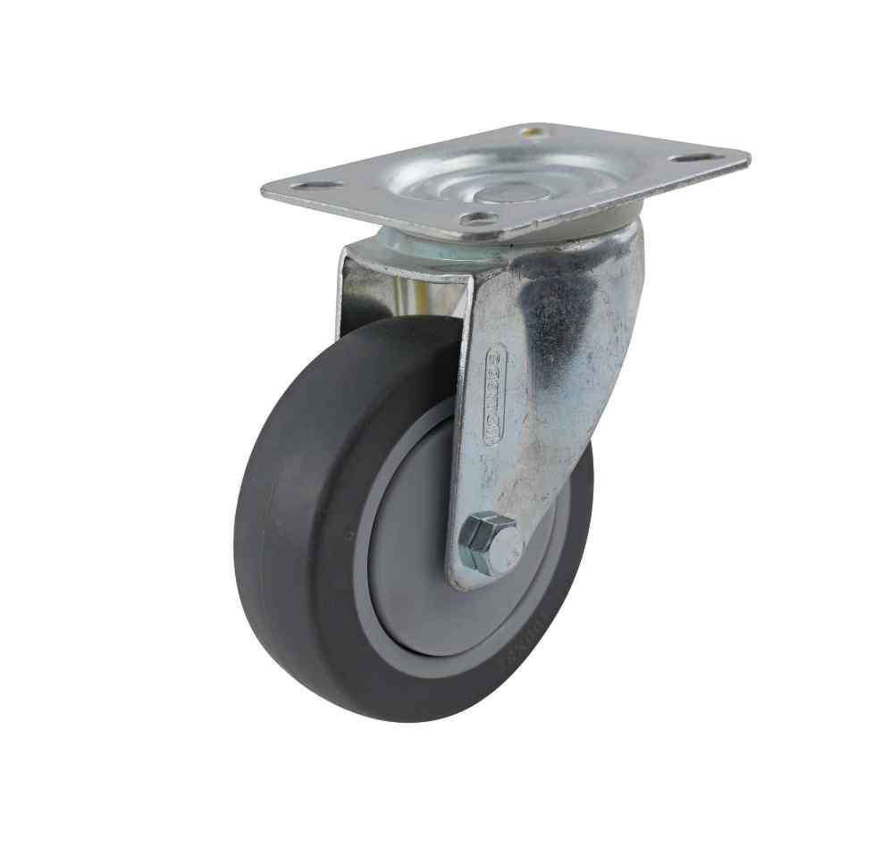 100MM GREY RUBBER SWIVEL PLATE 100KG 15800