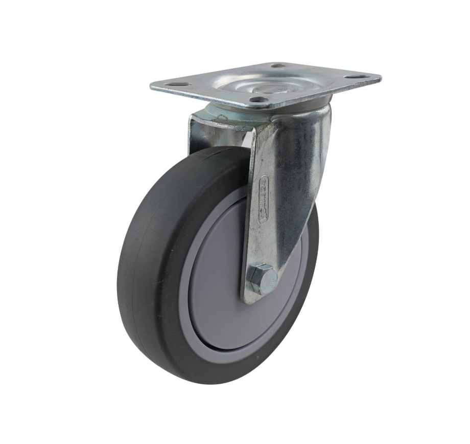 125MM GREY RUBBER SWIVEL PLATE 100KG 15803