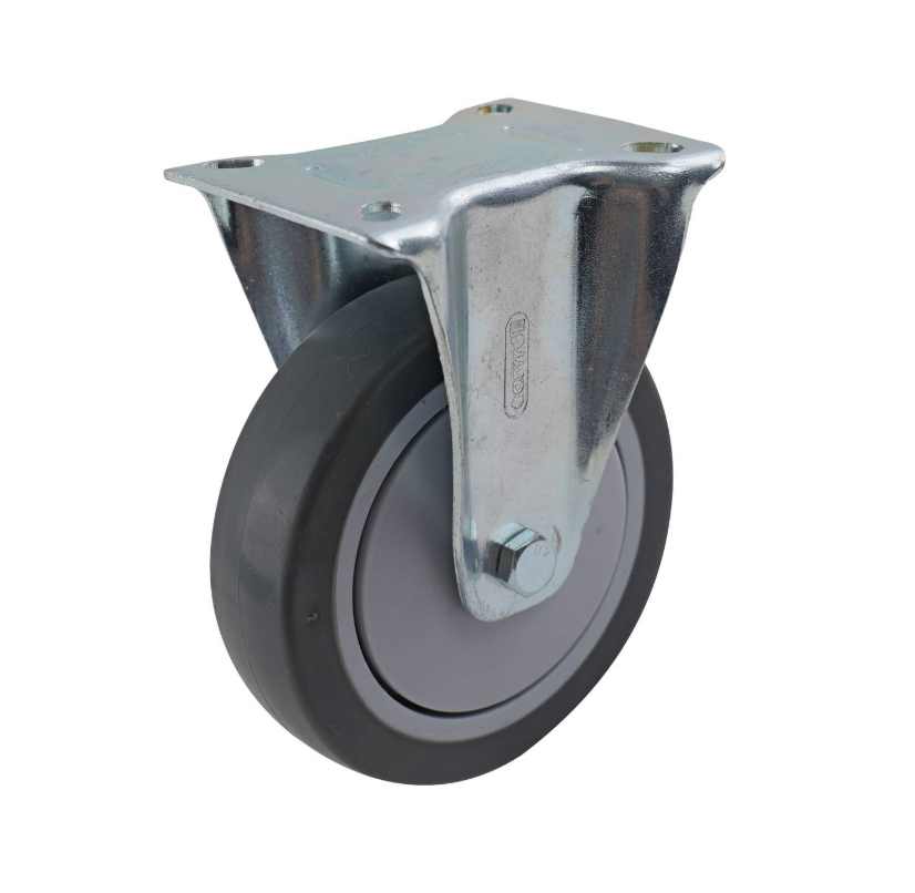 125MM GREY RUBBER PLATE FIXED 100KG 15805