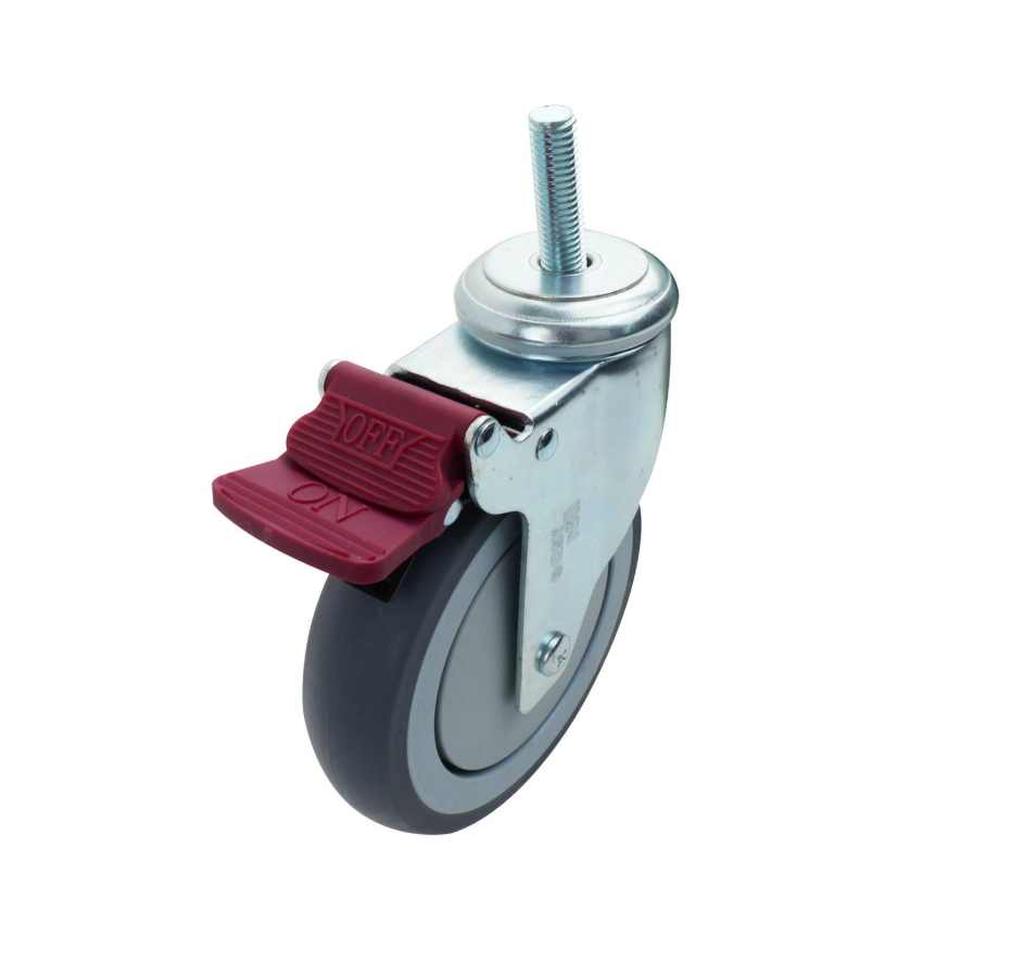 125MM GREY RUBBER SWIVEL BRAKE