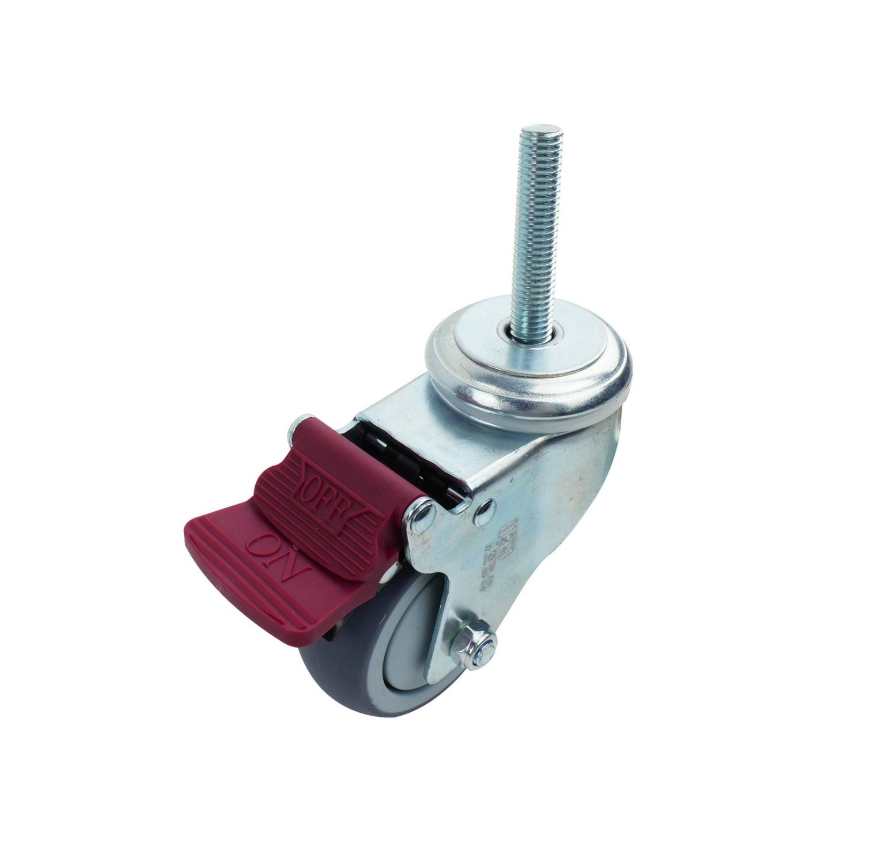 75MM GREY RUBBER SWIVEL BRAKE