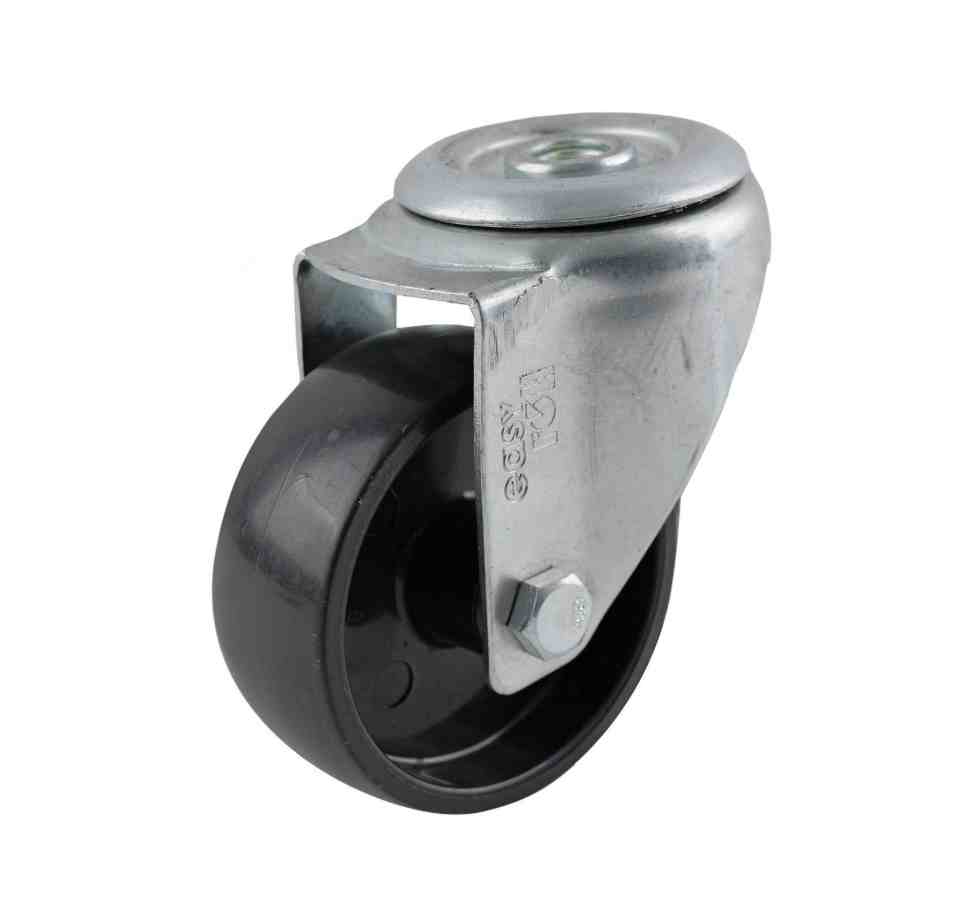 80MM BLACK POLY BOLT HOLE CASTOR