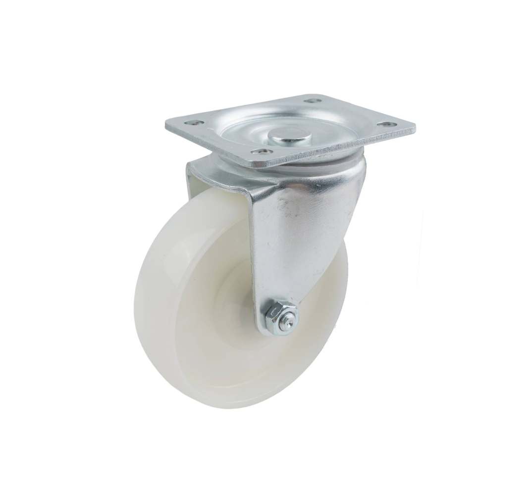 125MM WHITE NYLON SWIVEL PLATE CASTOR