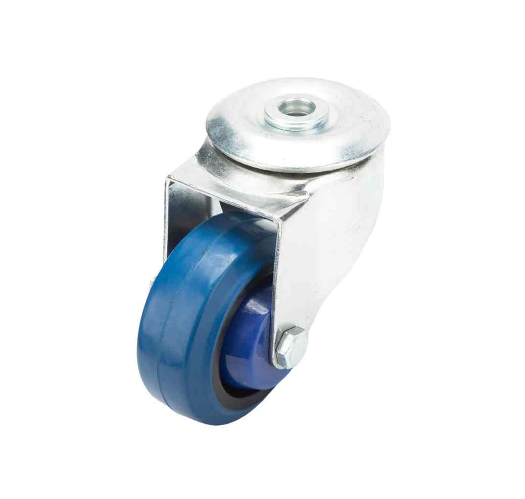75MM BLUE RUBBER BOLT HOLE CASTOR
