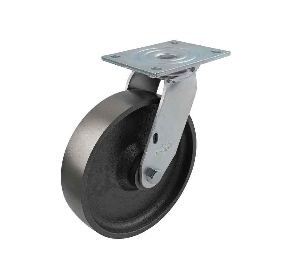 200MM CAST IRON SWIVEL PLATE CASTOR
