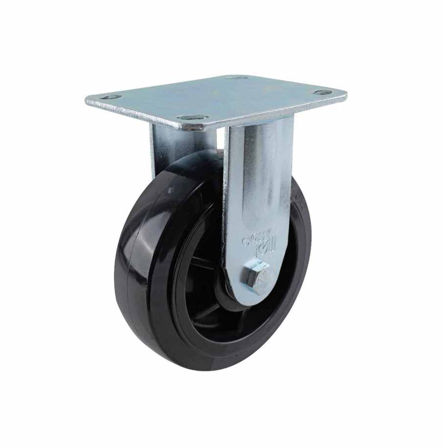 150MM BLACK NYLON FIXED PLATE CASTOR