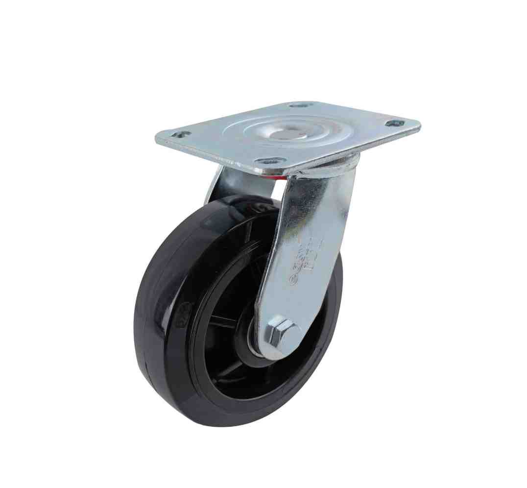 150MM BLACK NYLON SWIVEL PLATE CASTOR