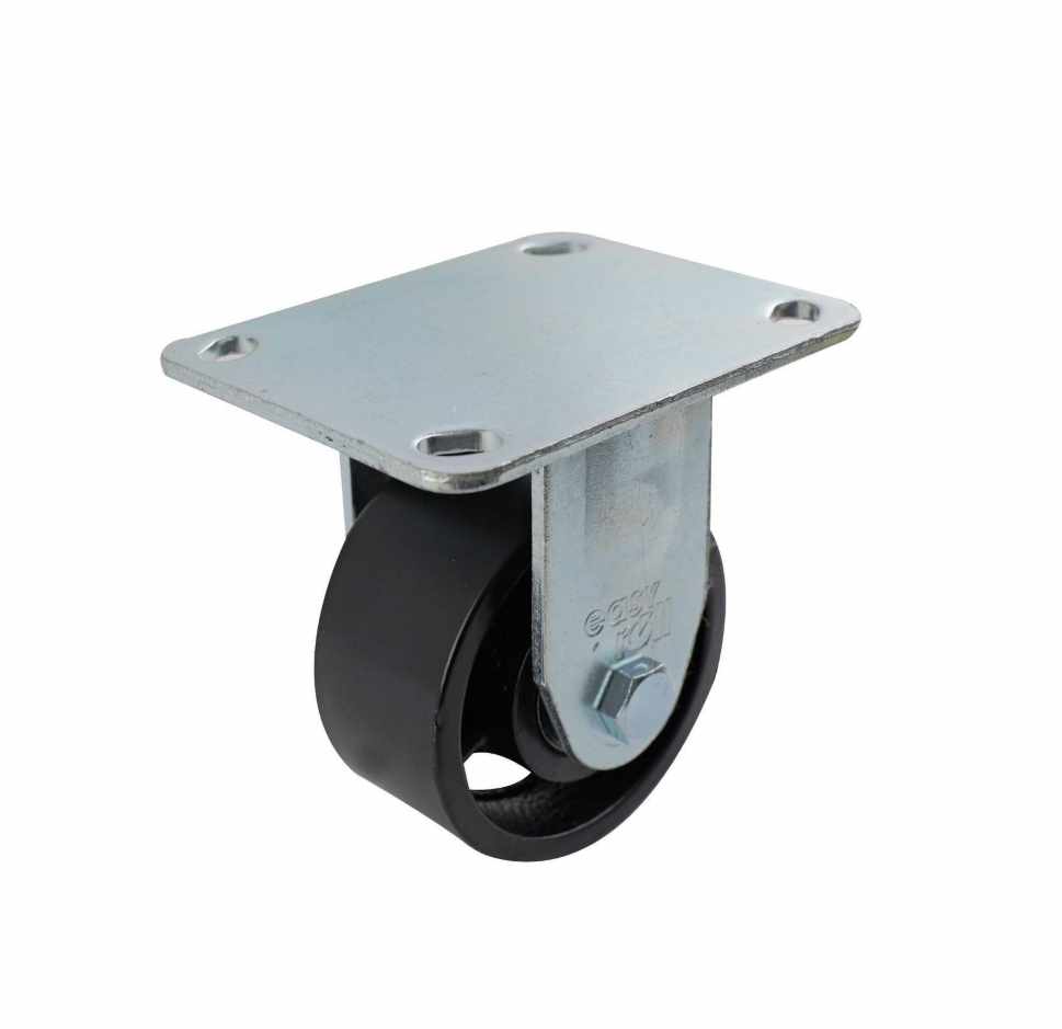 100MM CAST IRON FIXED PLATE CASTOR