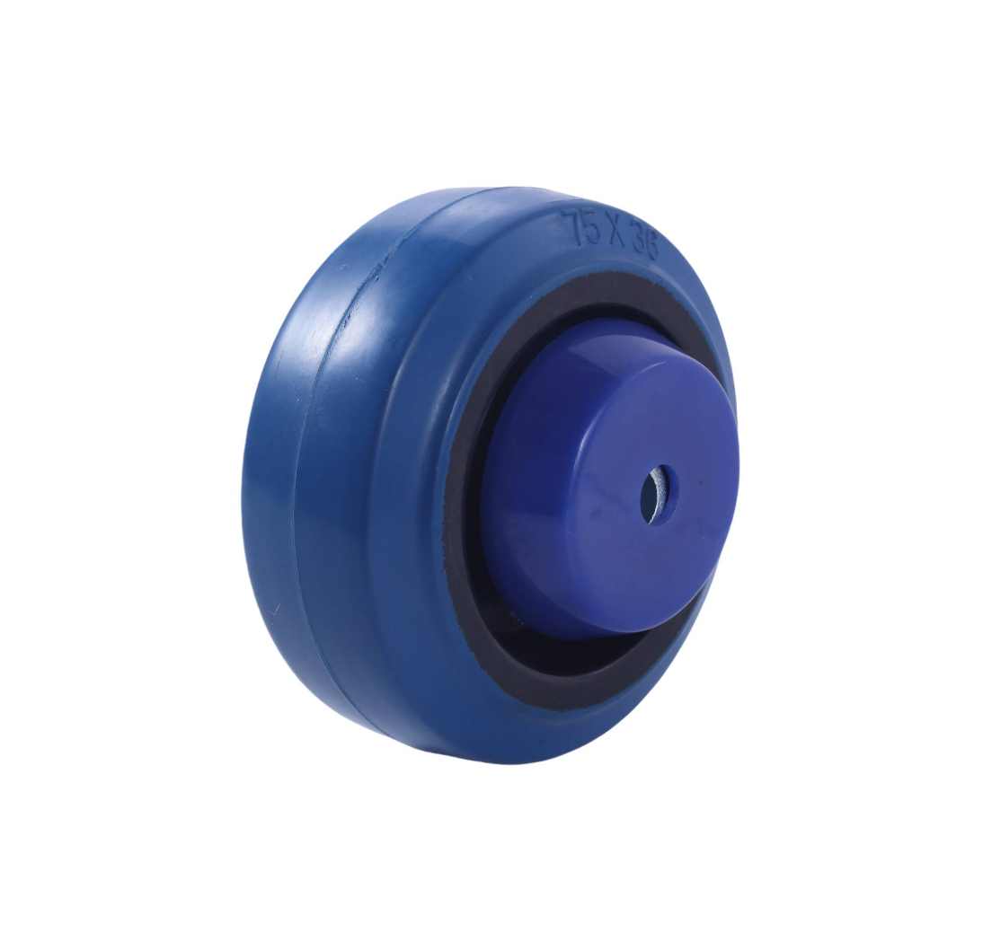 75MM BLUE RUBBER WHEEL ROLLER BEARING