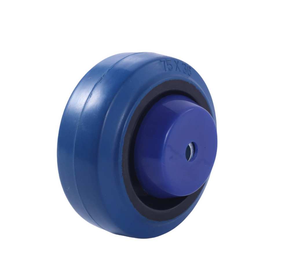 75MM BLUE RUBBER WHEEL ROLLER BEARING
