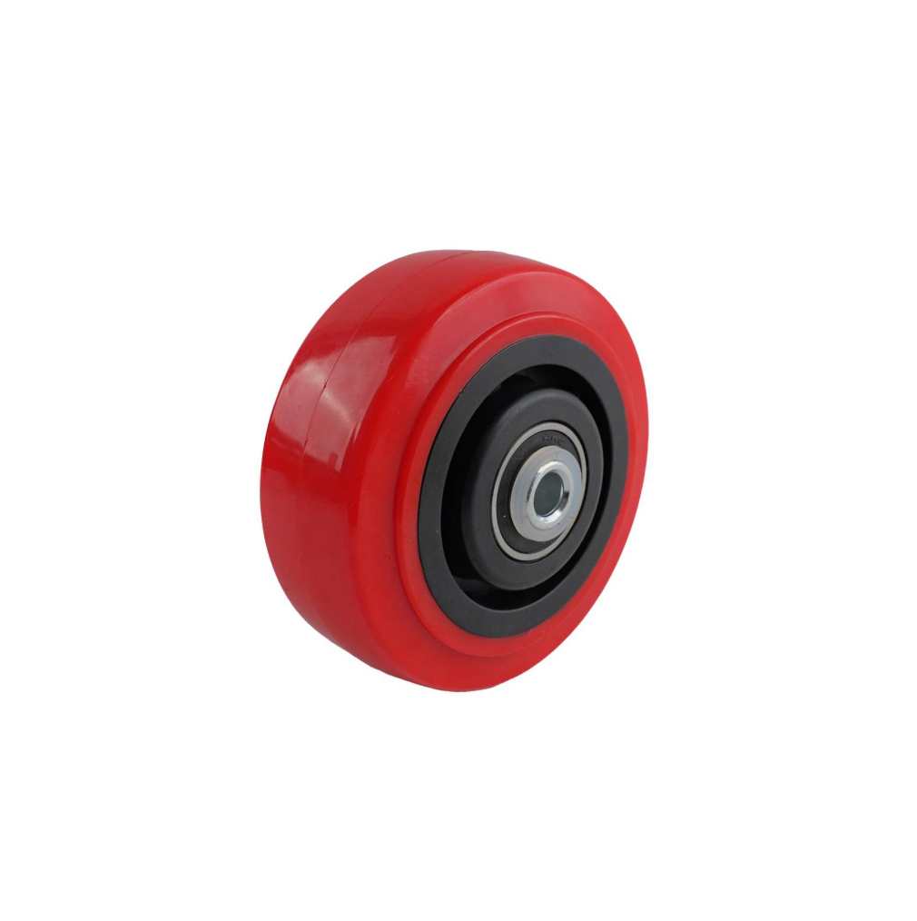 125MM RED URETHANE WHEEL PRECISION BEARING
